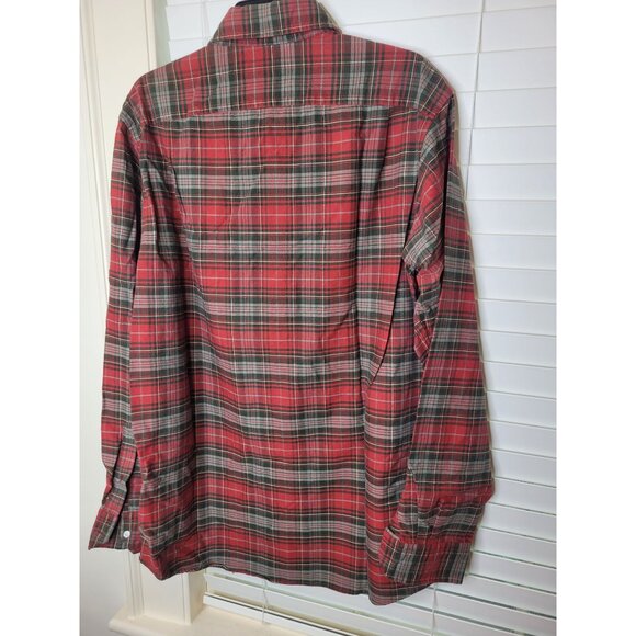 Cremeieux Classics Red & Green Plaid Long Sleeve Button-Down Shirt LT - Picture 3 of 6